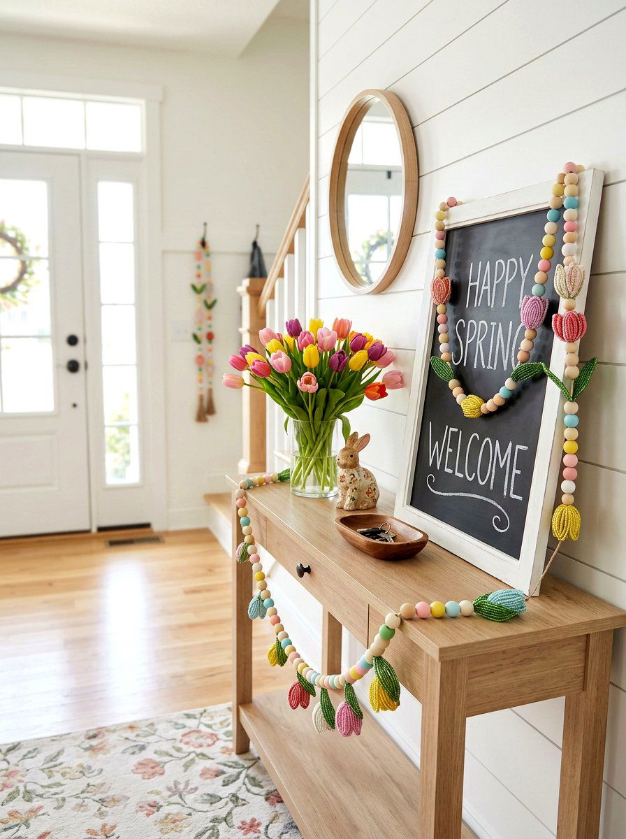 Tulip Flower Bead Garland - 25 Spring Bead Garland Ideas