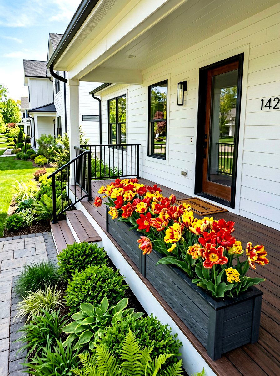 Tulip Flower Box - 25 Spring Flower Box Ideas