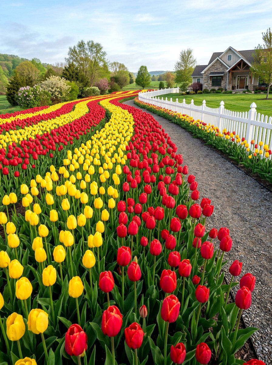 Tulip Flower Garden - 25 Spring Flowering Plant Ideas
