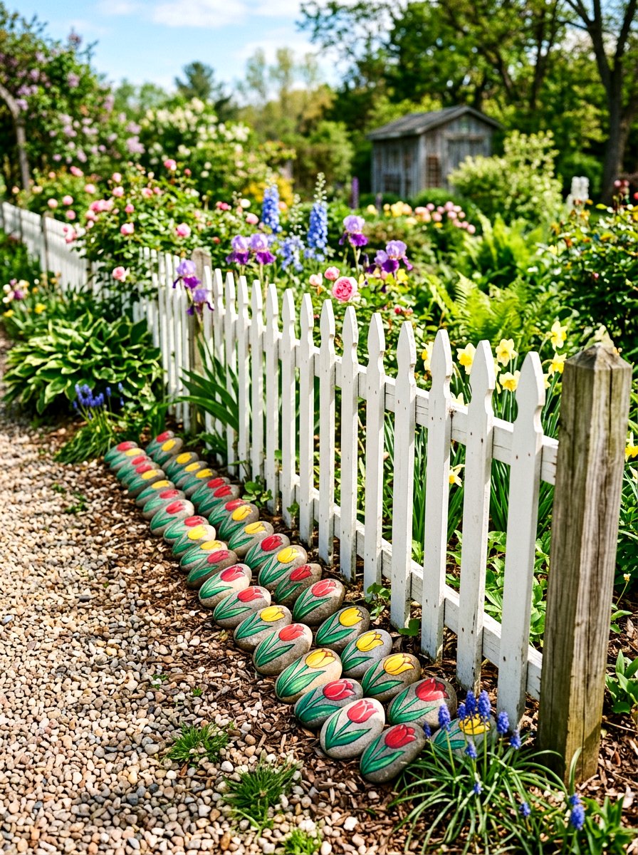 25 Spring Painted Rock Ideas for Garden Path Decor