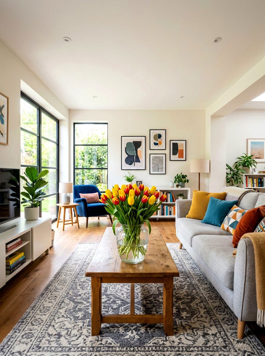 Tulip Flower Vase - 25 Spring Window Decor Ideas