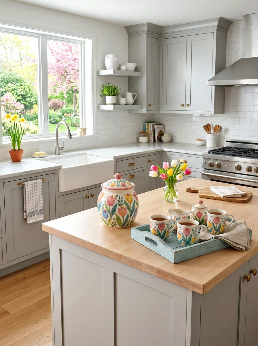 Tulip Pattern Cookie Jar - 25 Spring Cookie Jar Ideas