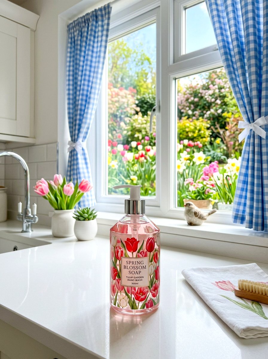 Tulip Pattern Soap Bottle - 25 Spring Soap Dispenser Ideas