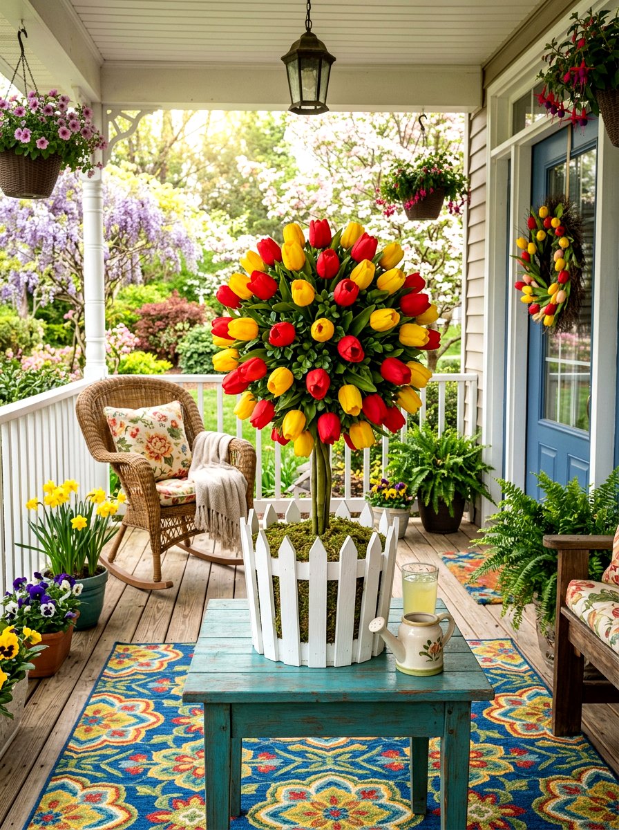 Tulip Topiary - 25 Spring DIY Topiary Ideas