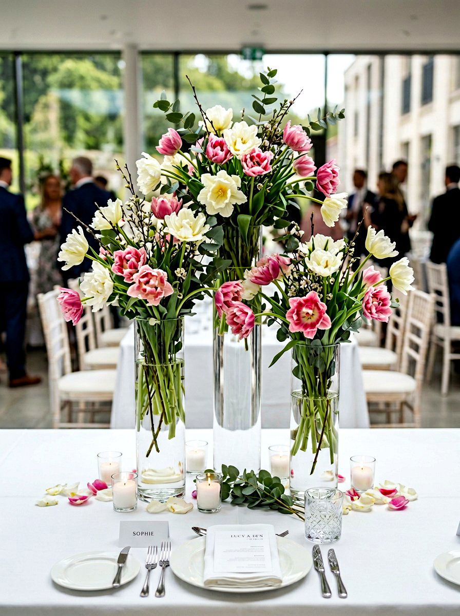 Tulip Wedding Flower Arrangement - 25 Spring Wedding Decor Ideas