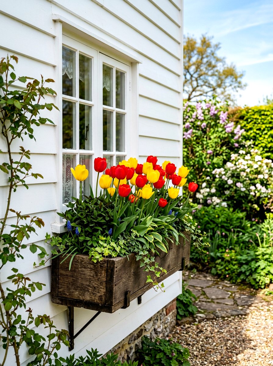 Tulip Window Box - 25 Spring Window Box Ideas