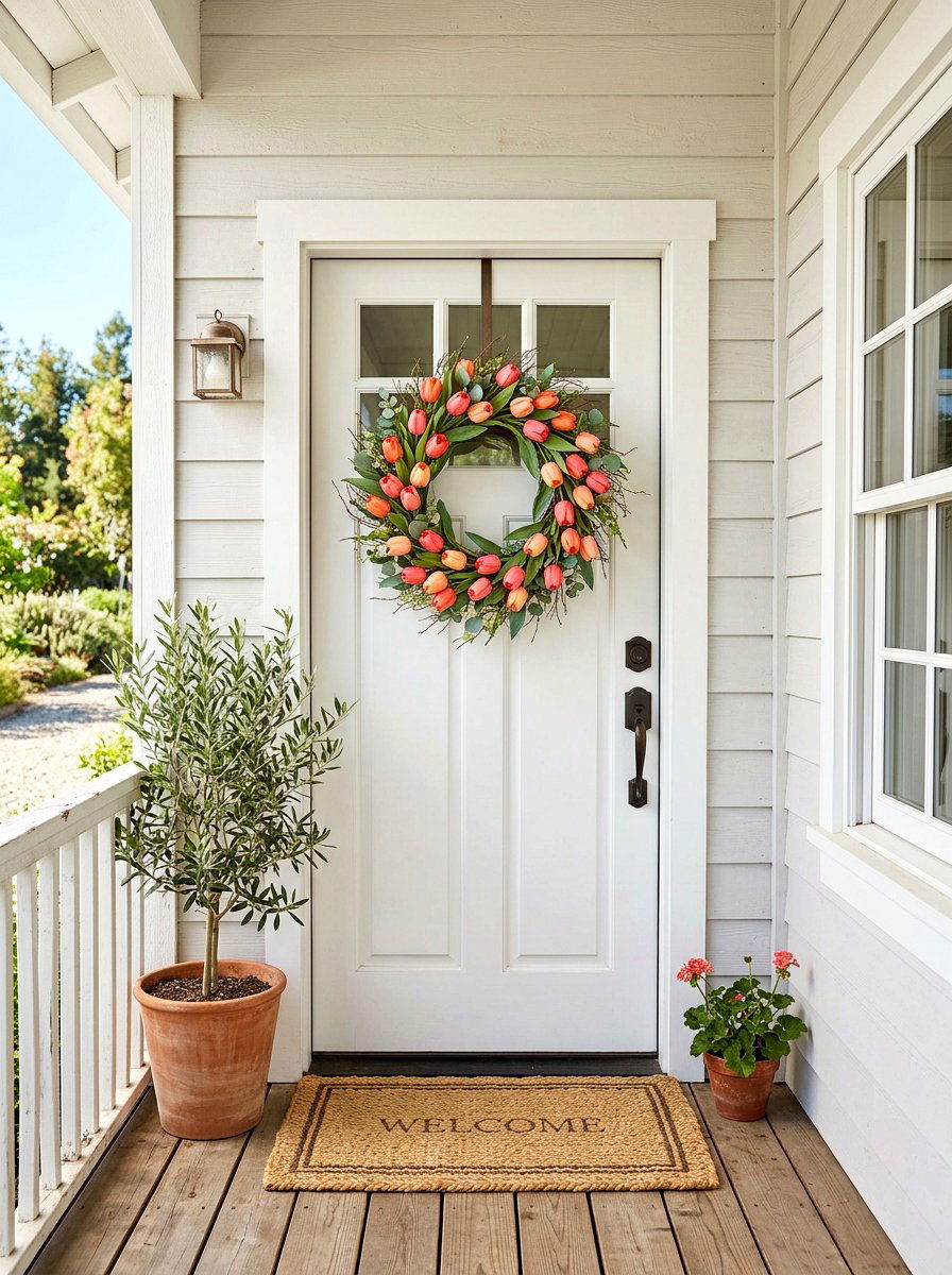 Tulip Wreath - 25 Spring DIY Decor Ideas
