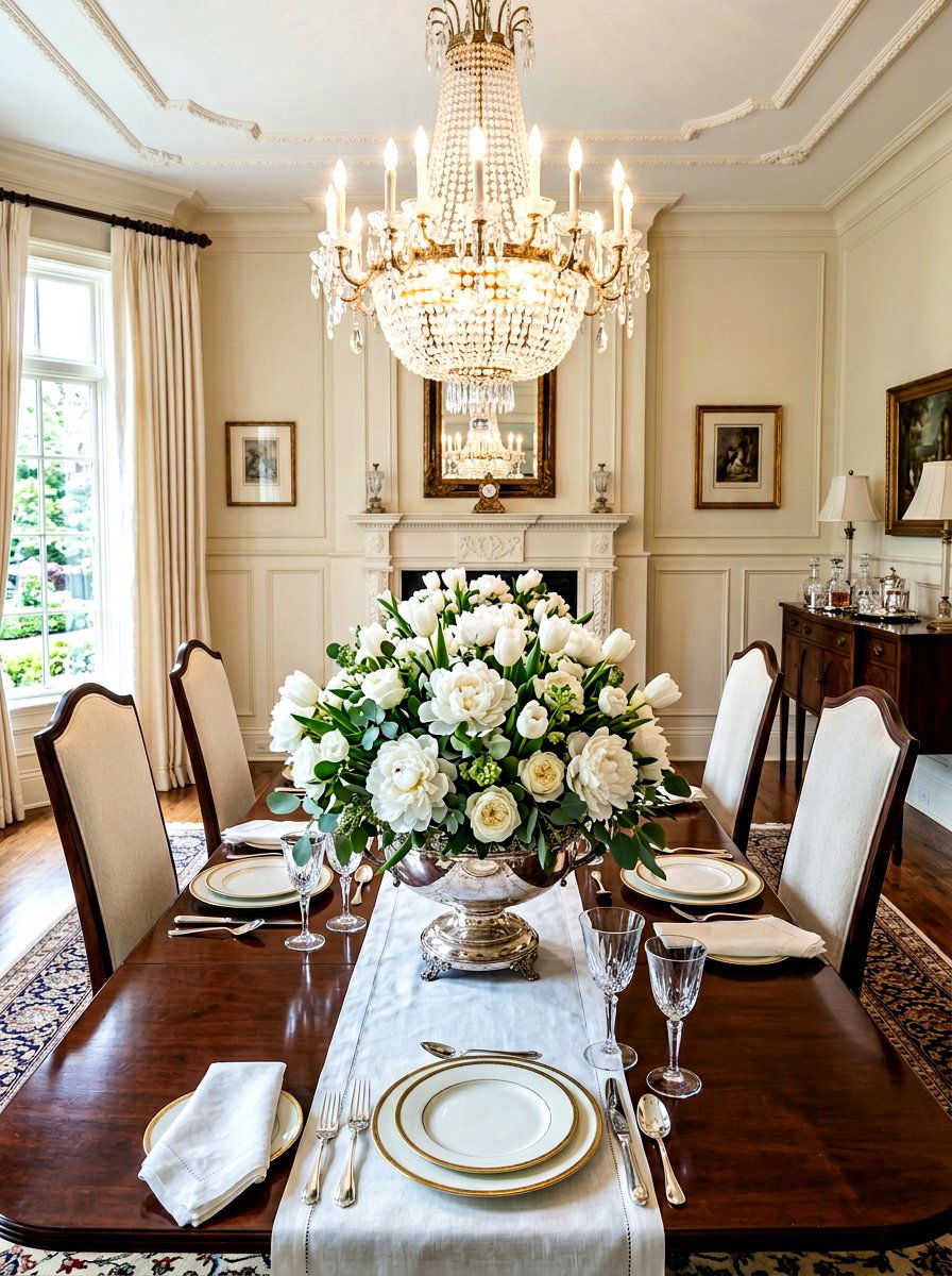 Tulip and Peony Table - 25 Spring Tulip Centerpiece Ideas