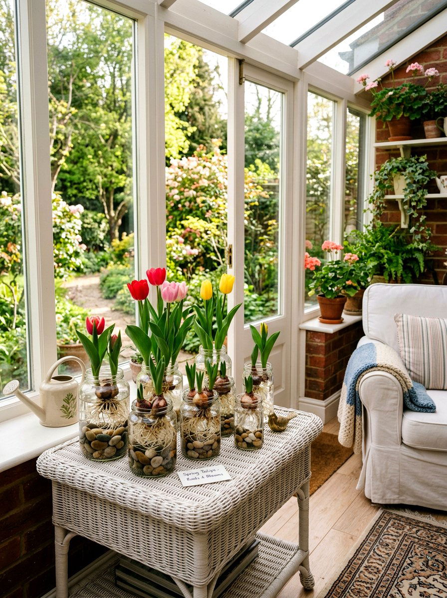 Tulip bulb display - 25 Spring Vase Filler Ideas