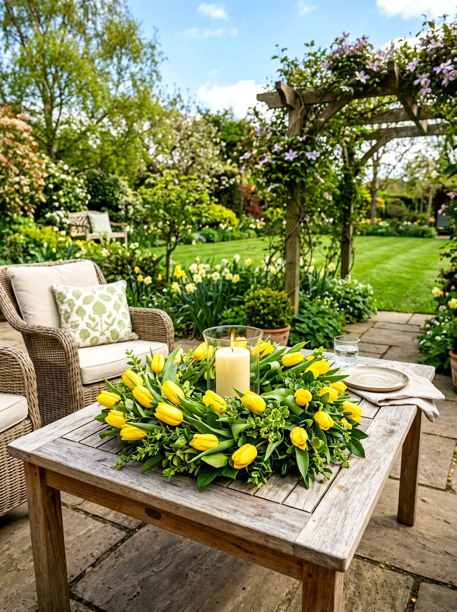 Tulip candle ring - 25 Spring Candle Ring Ideas