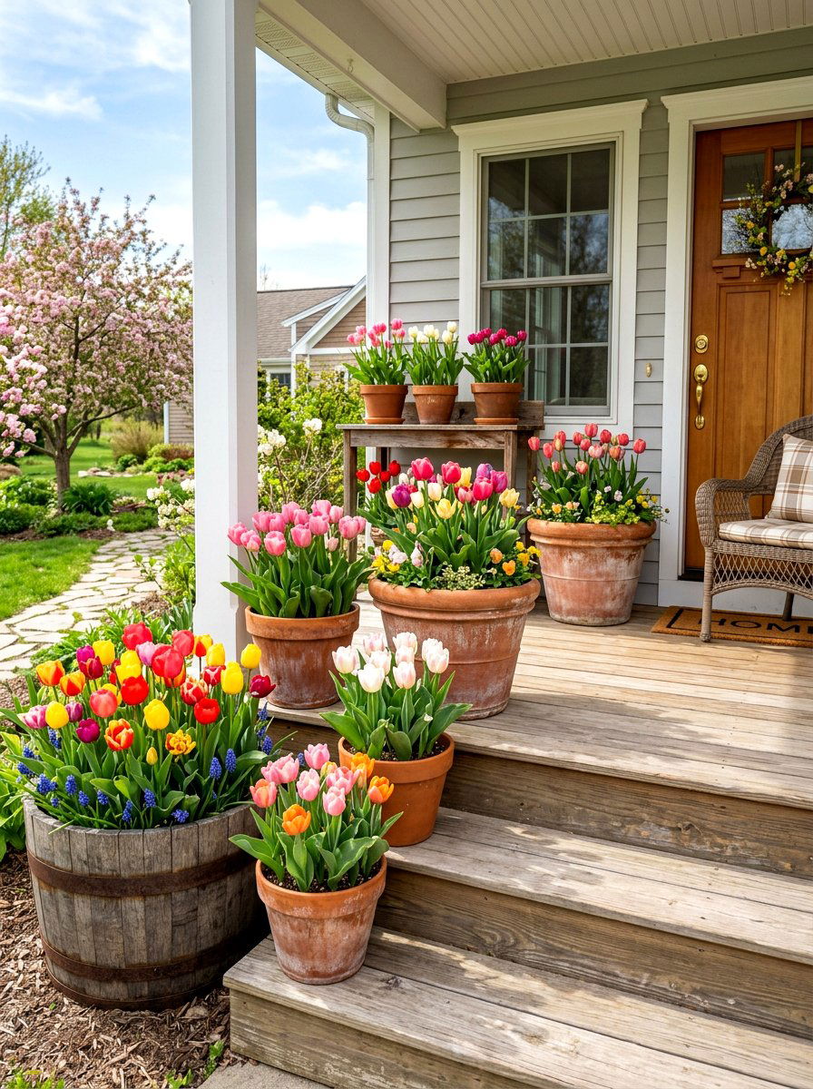 Tulip container gardening - 25 Spring Tulip Garden Ideas