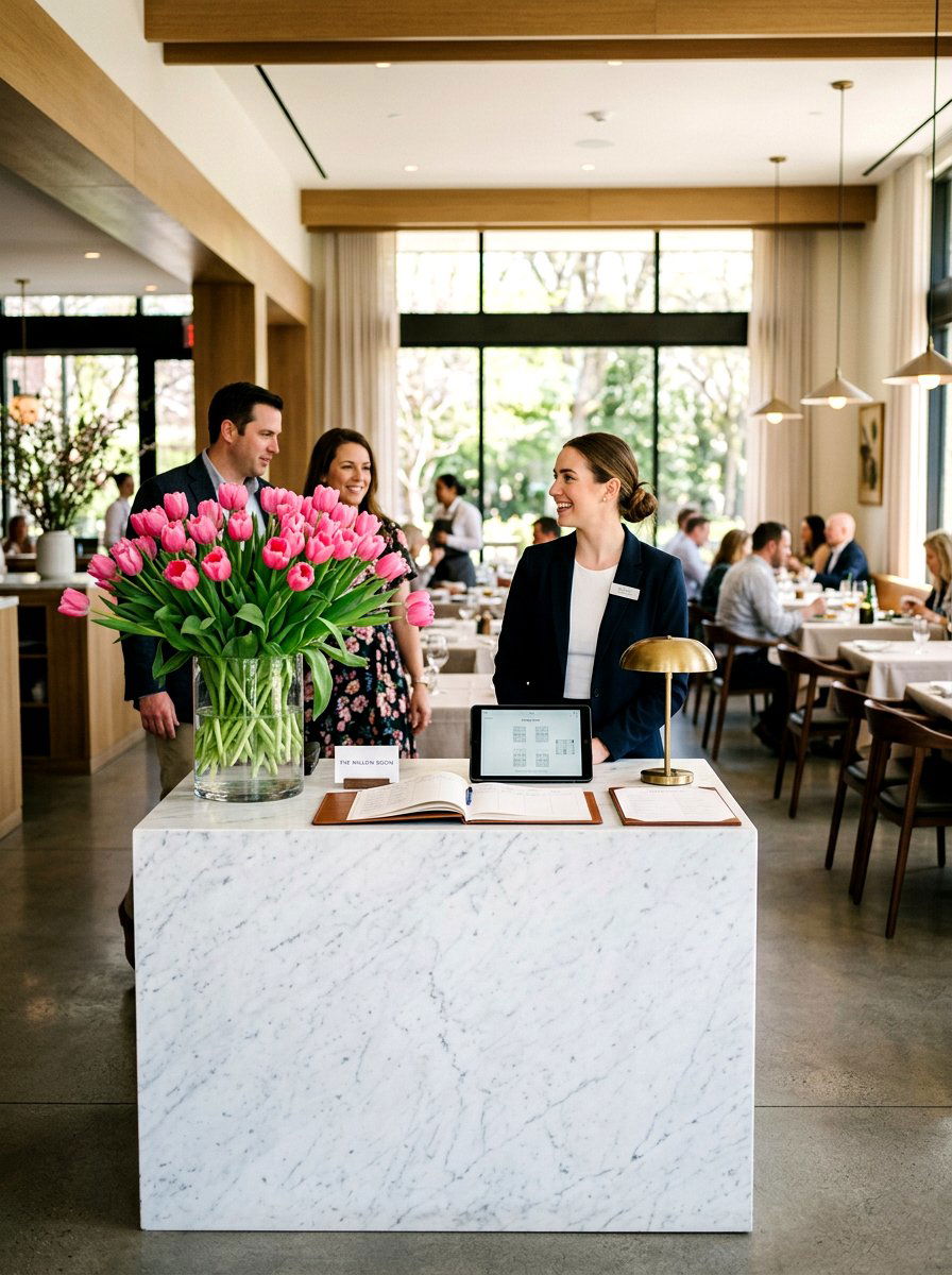 Tulip floral display - 25 Spring Restaurant Decor Ideas