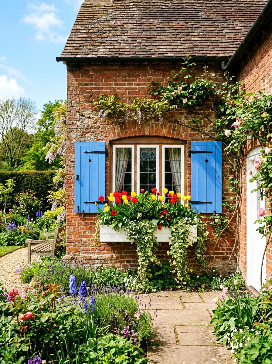 Tulip window box planter - 25 Spring Tulip Arrangement Ideas