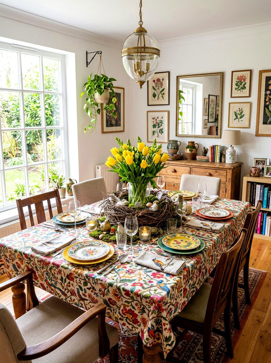 Tulips And Bird Nest - 25 Spring Bird Nest Centerpiece Ideas