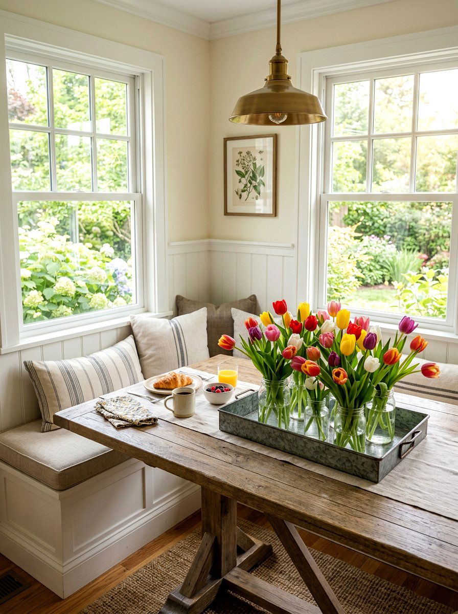 Tulips In Metal Tray - 25 Spring Metal Tray Decor Ideas