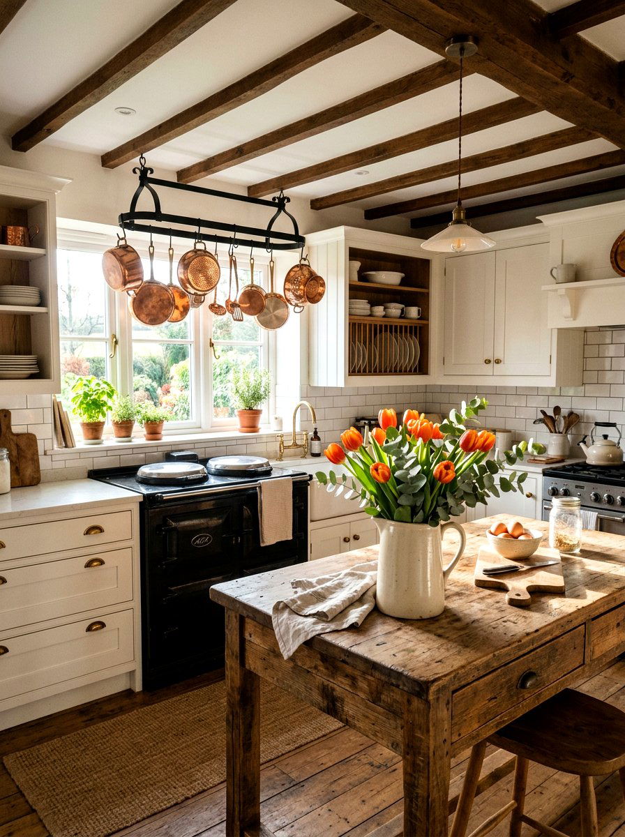 Tulips with eucalyptus - 25 Spring Tulip Arrangement Ideas