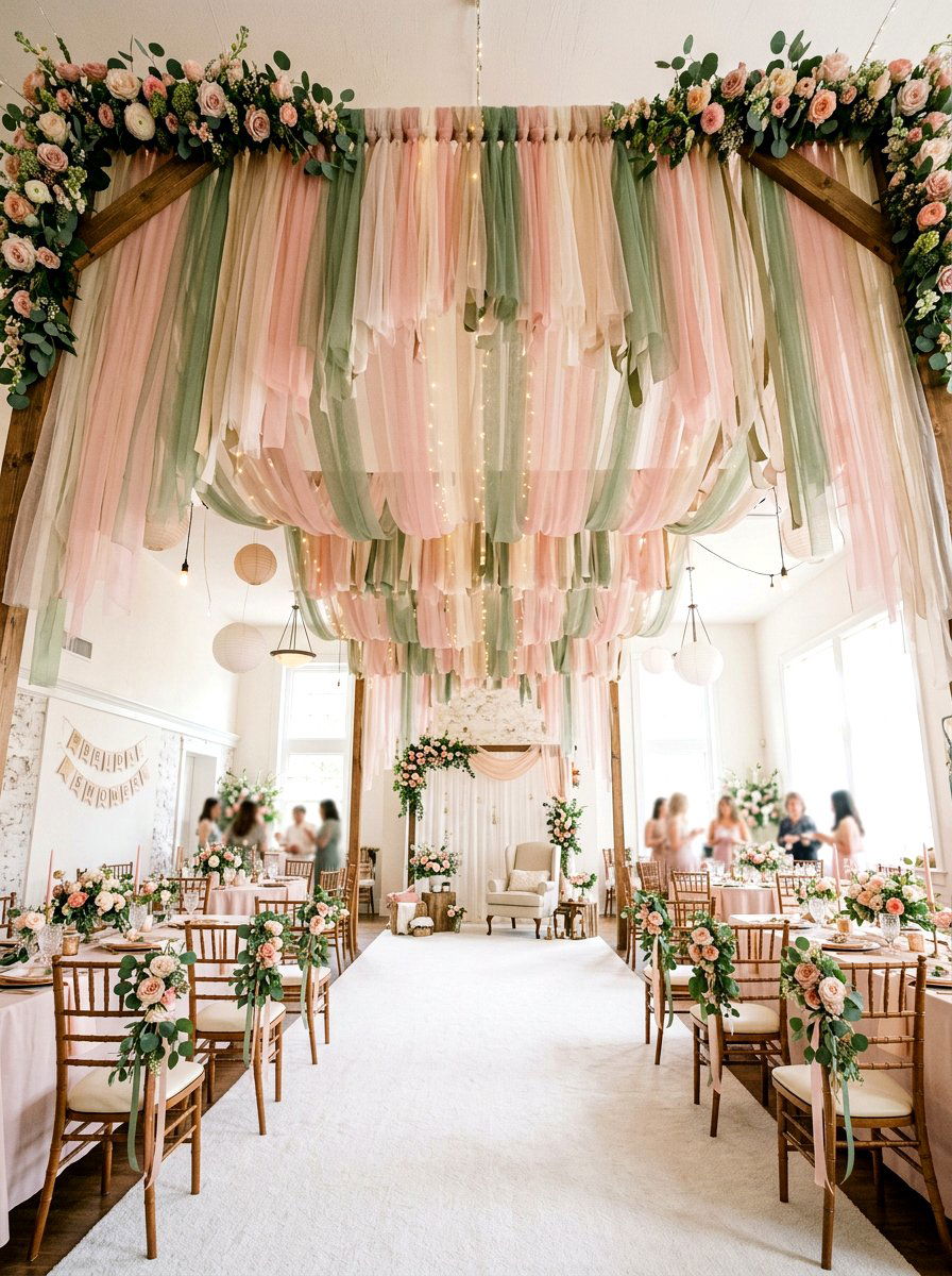 Tulle Ribbon Streamer - 25 Spring Backdrop Ideas