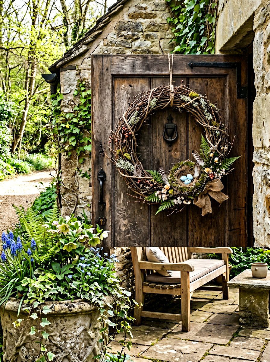 Twig Bird Nest - 25 Spring DIY Wreath Ideas