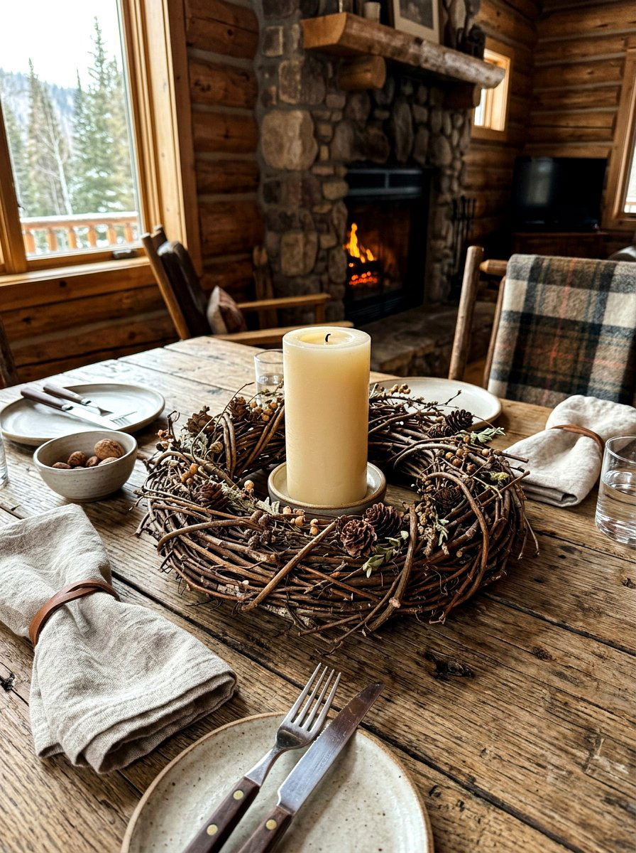 Twig candle ring - 25 Spring Candle Ring Ideas