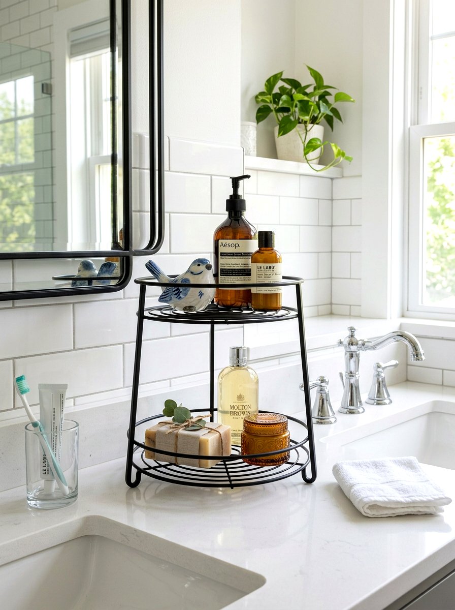 Two Tiered Stand - 25 Spring Bathroom Tray Ideas