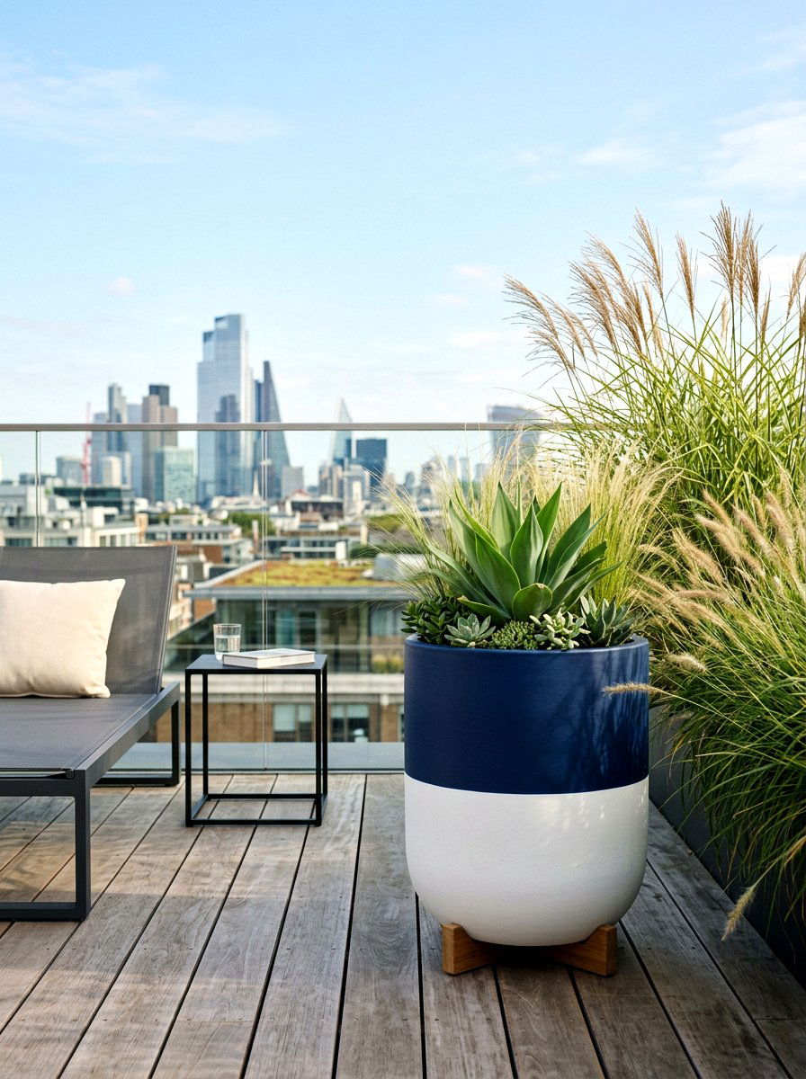 Two Tone Garden Pot - 25 Spring Planter Painting Ideas