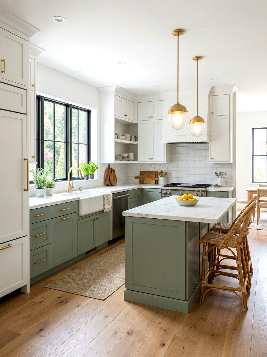 Two tone kitchen cabinets - 25 Spring Color Block Decor Ideas