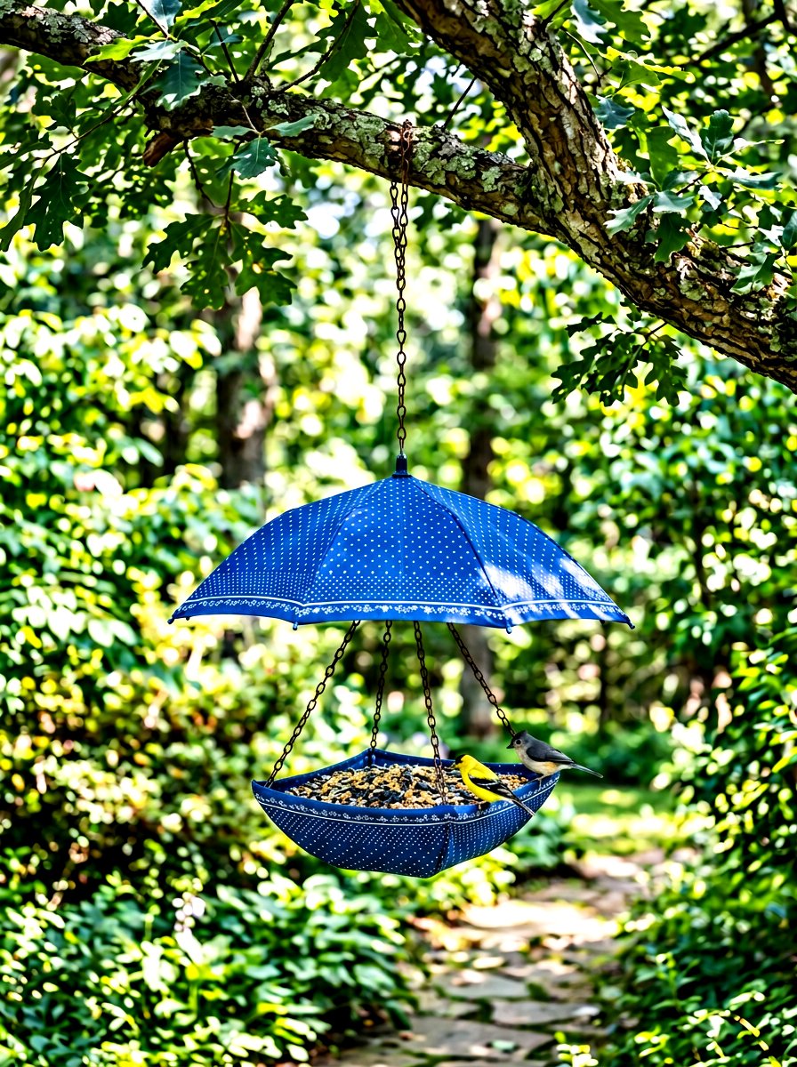 Umbrella Bird Feeder - 25 Spring Umbrella Decor Ideas