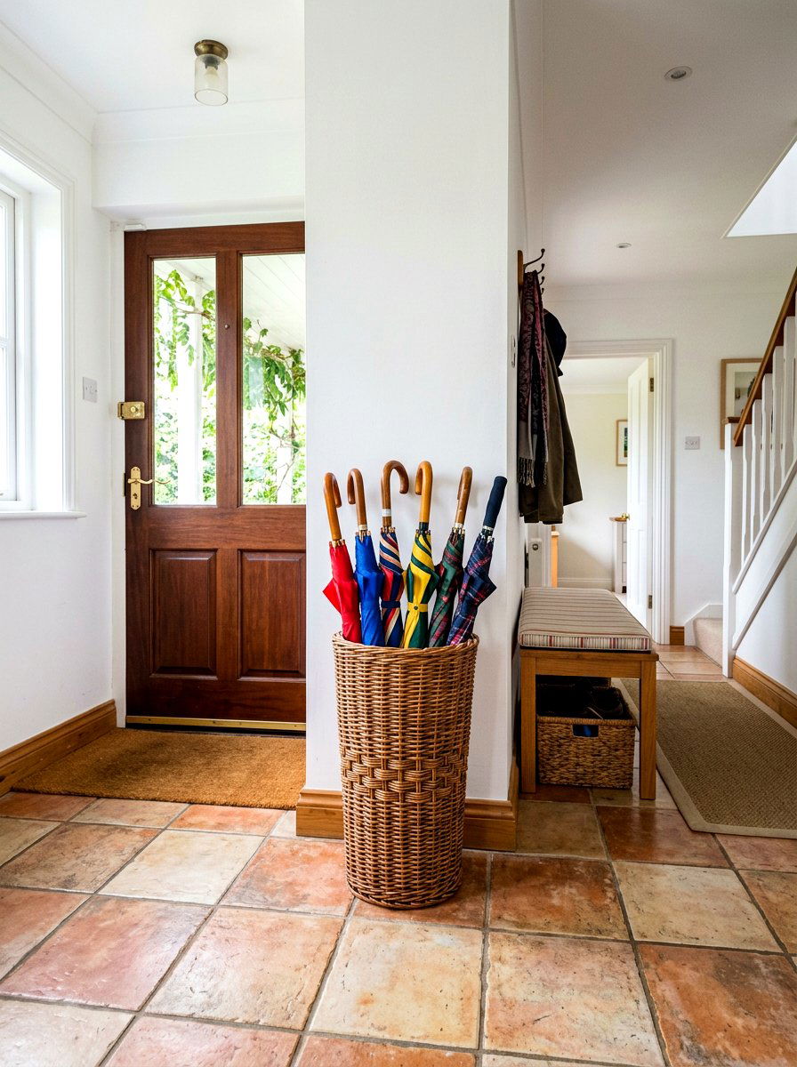 Umbrella wicker stand - 25 Spring Woven Basket Decor Ideas