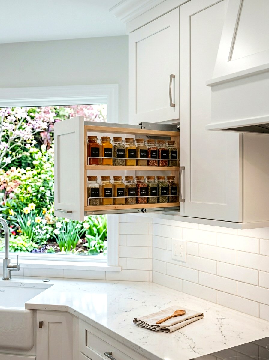 Under Cabinet Spice Storage - 25 Spring Spice Rack Decor Ideas
