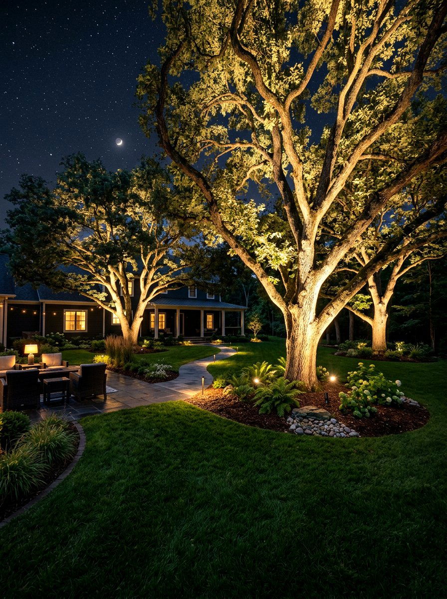Uplighting Trees Landscape - 25 Spring Outdoor Lighting Ideas