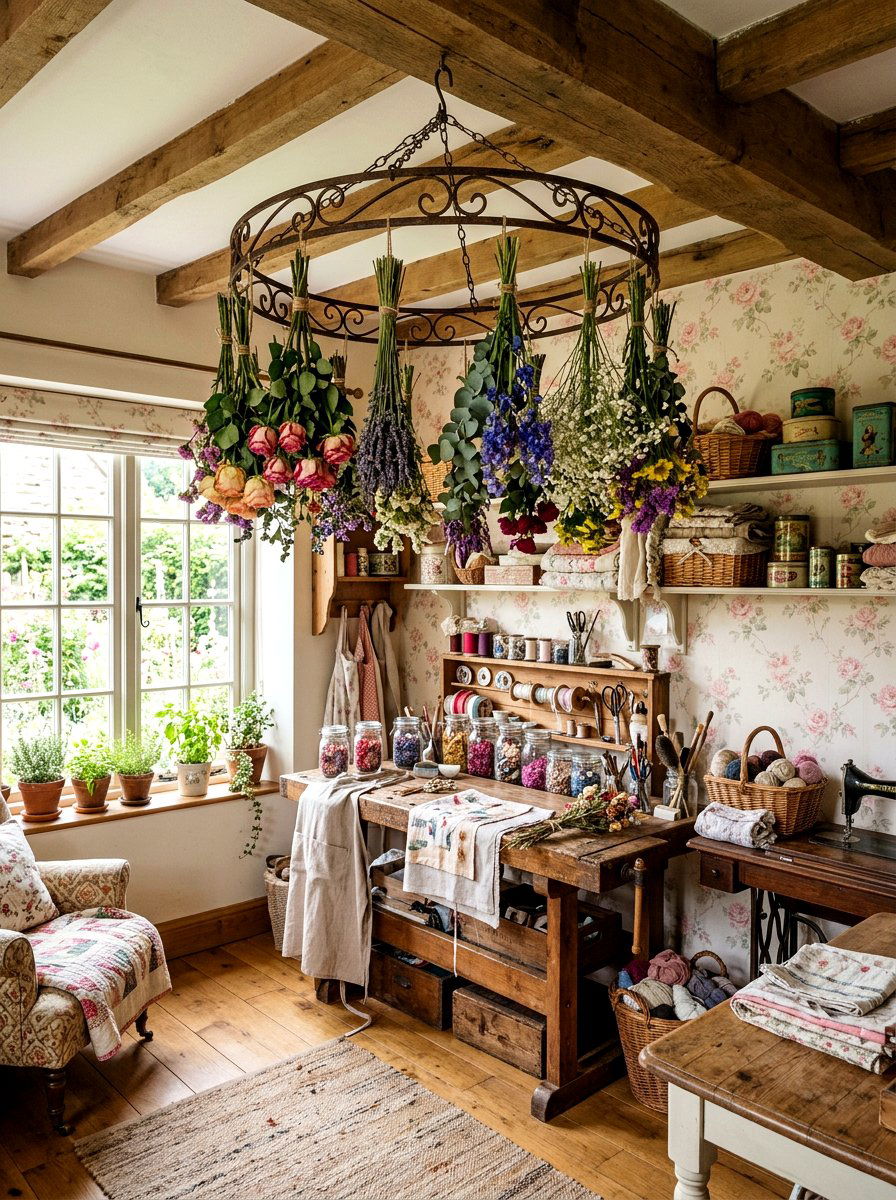 Upside Down Flower Bouquet Hanging - 25 Spring Flower Chandelier Ideas