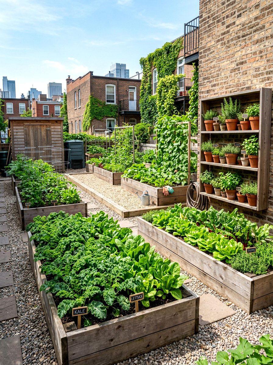 Urban Vegetable Garden - 25 Spring Rooftop Decor Ideas