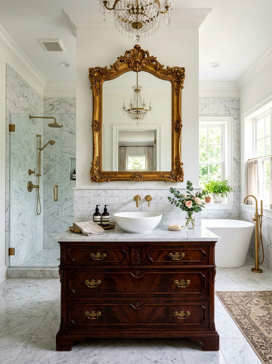 Vanity Dresser Mirror - 25 Spring Upcycled Furniture Ideas