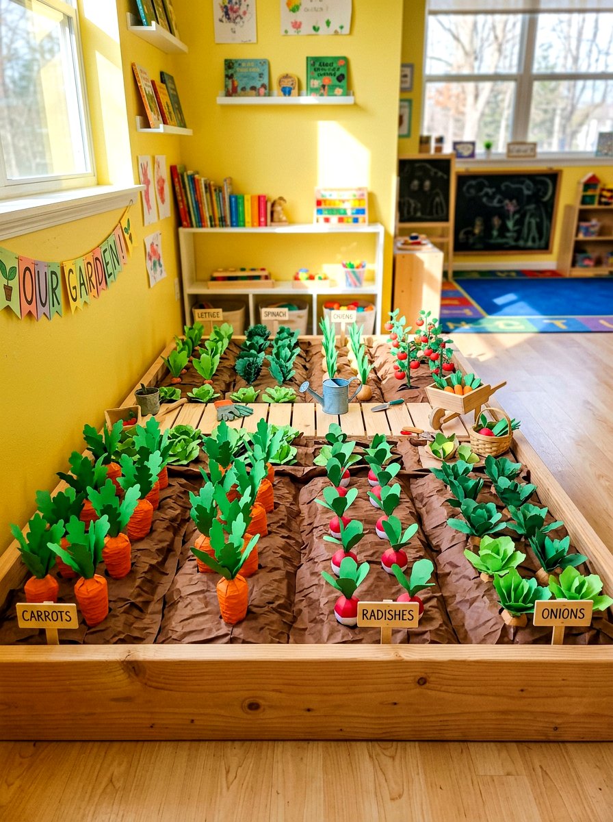 Vegetable Garden Scene - 25 Spring Bulletin Board Ideas