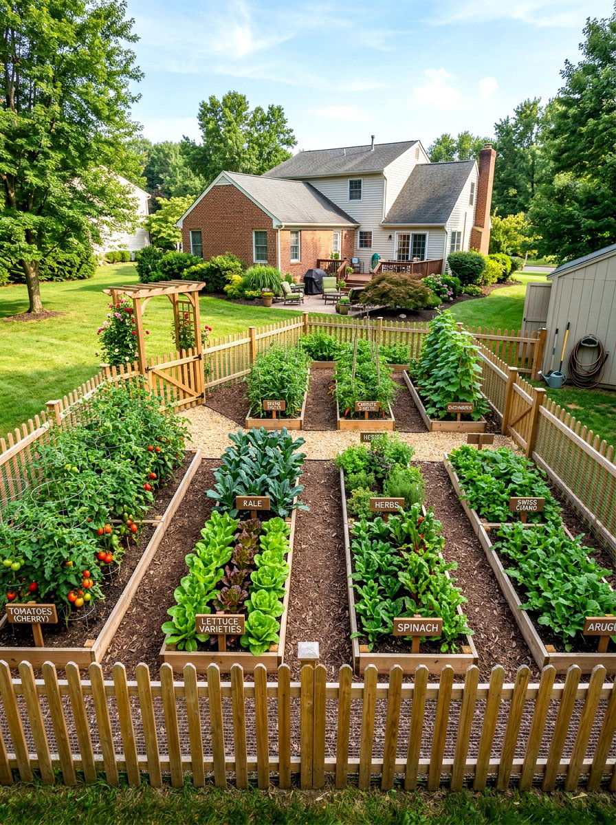Vegetable garden layout - 25 Backyard Spring Decor Ideas