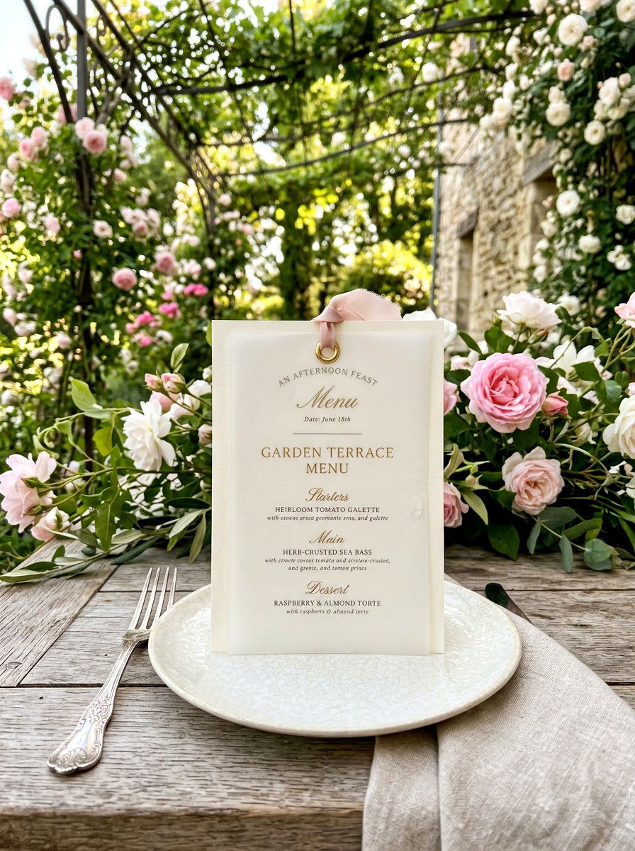 Vellum Overlay Menu - 25 Spring Menu Card Ideas