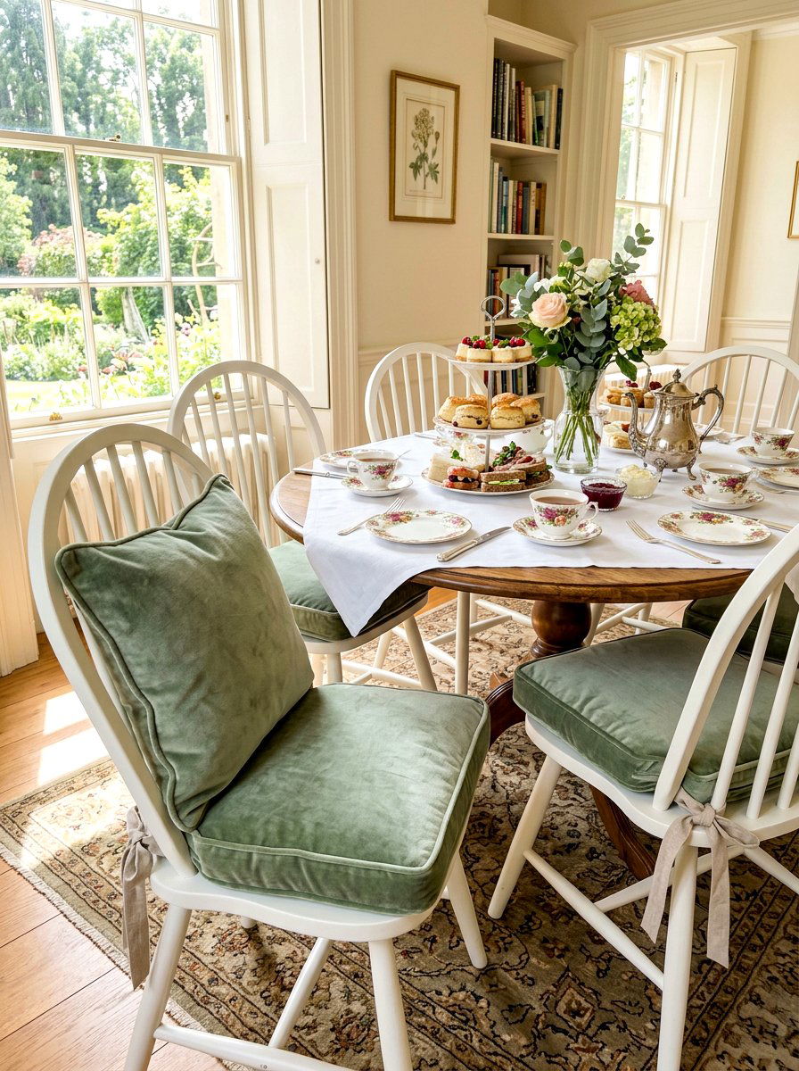 Velvet Chair Cushion - 25 Spring High Tea Decor Ideas