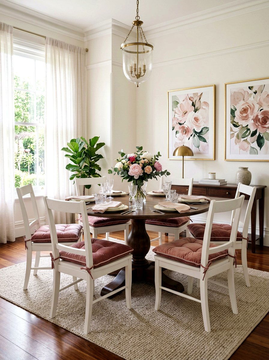 Velvet Chair Cushions - 25 Spring Afternoon Tea Decor Ideas