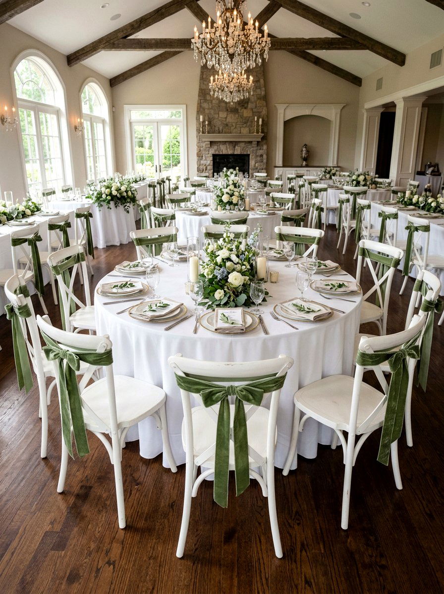 Velvet Chair Ribbon - 25 Spring Engagement Party Decor Ideas