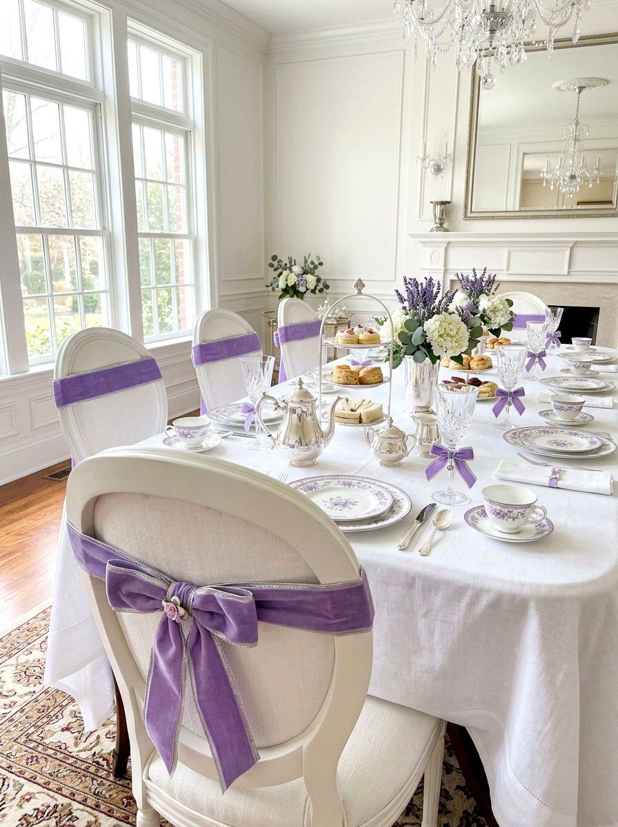 Velvet Ribbon Detail - 25 Spring Tea Party Table Ideas