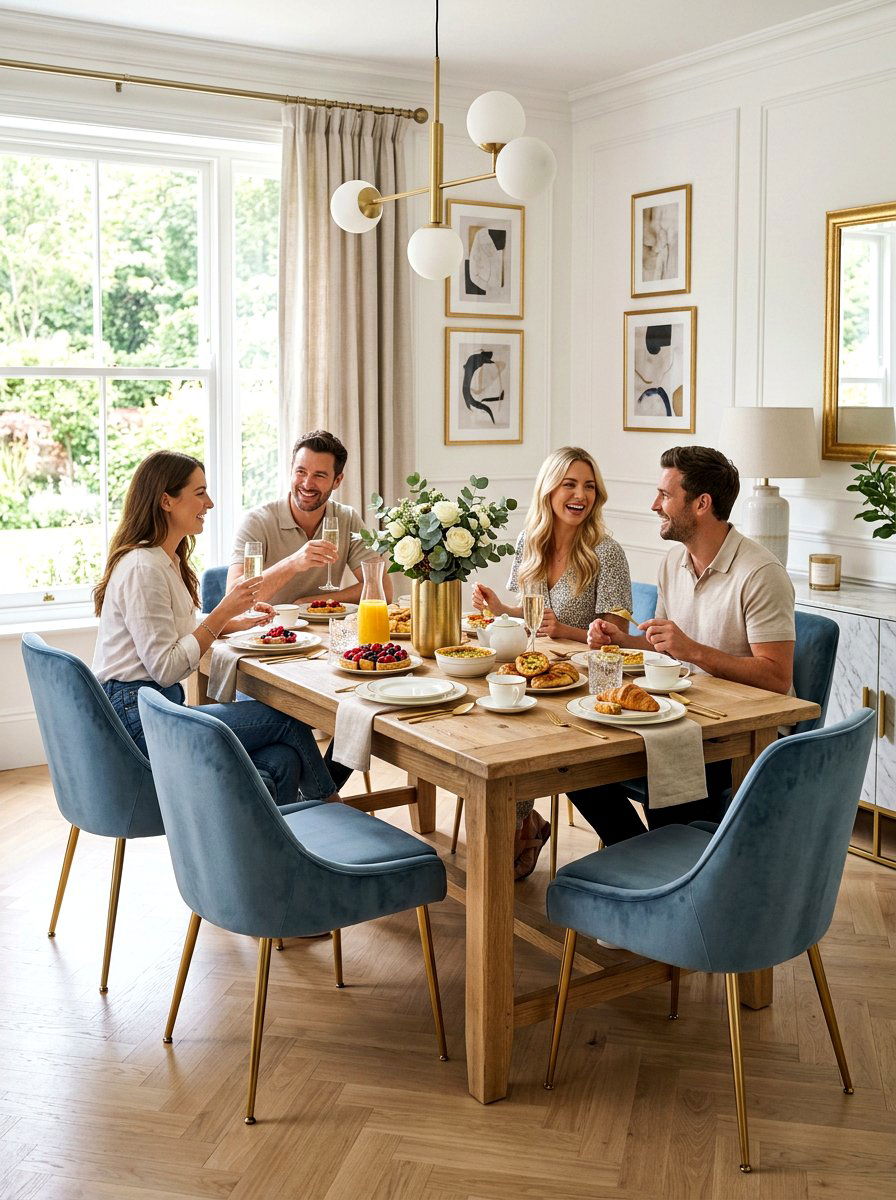 Velvet Upholstered Seating - 25 Spring Champagne Brunch Ideas