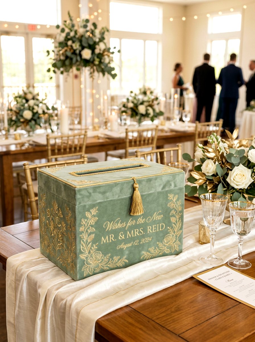 Velvet Wedding Card Box - 25 Spring Wedding Card Box Ideas