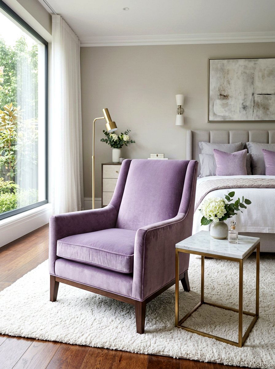Velvet chair - 25 Spring Bedroom Chair Ideas