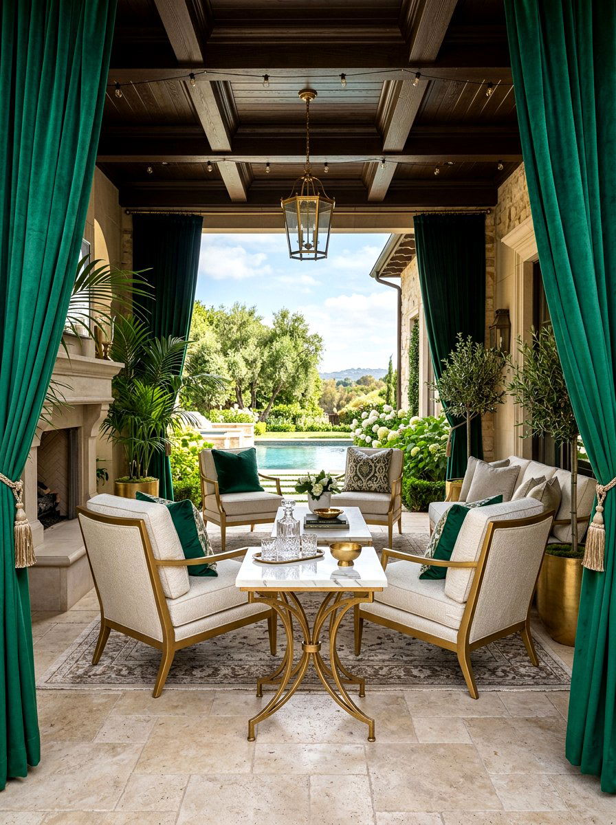 Velvet outdoor curtains - 25 Spring Outdoor Curtain Ideas