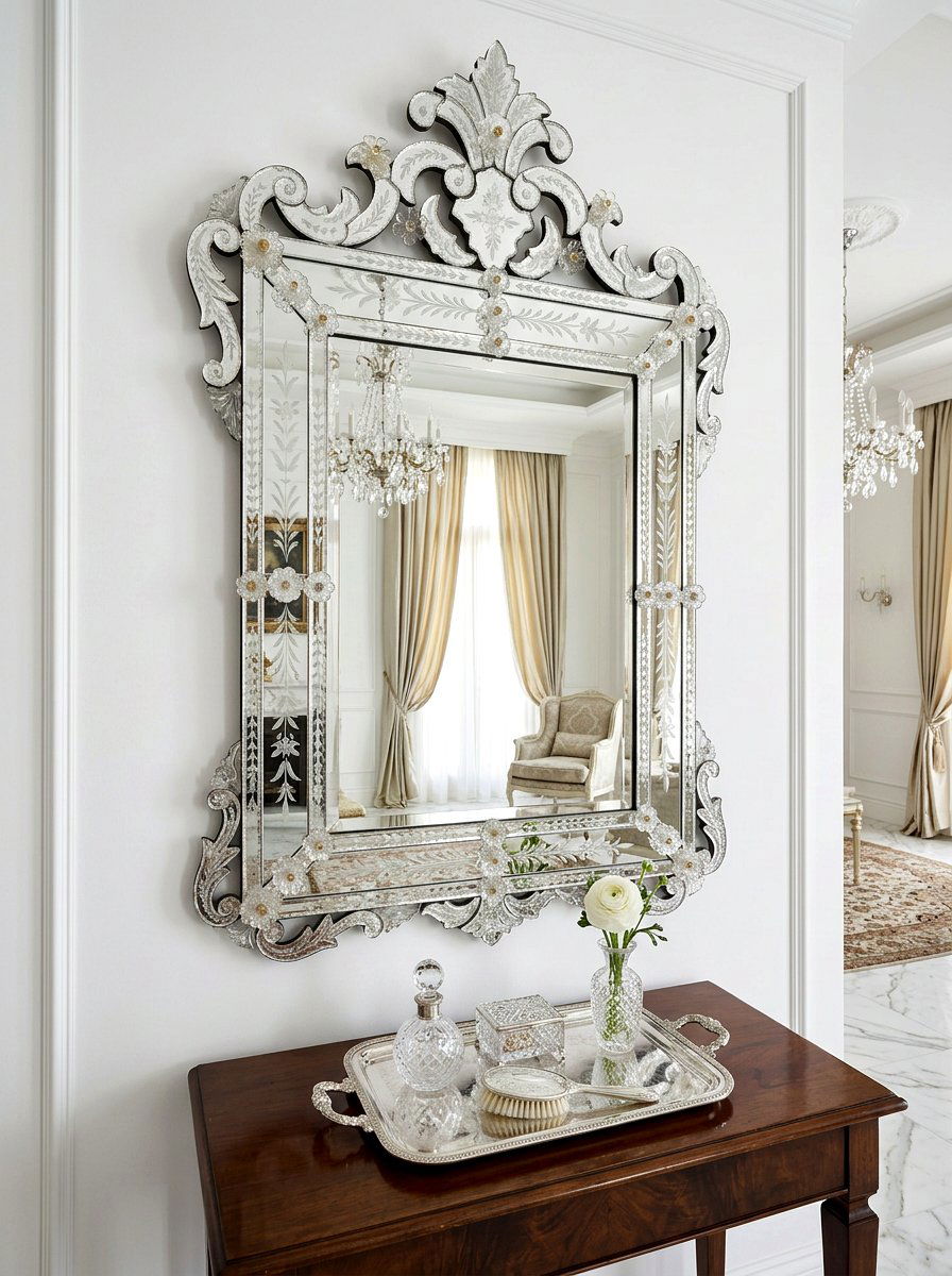 Venetian Glass Mirror - 25 Spring Foyer Mirror Ideas