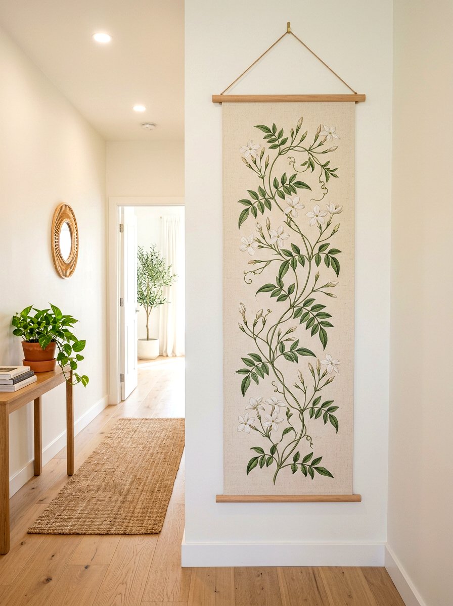 Vertical Floral Scroll - 25 Spring Floral Wall Art Ideas