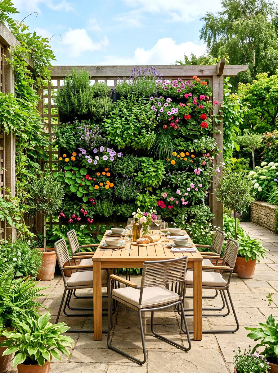 Vertical Garden Dining - 25 Spring Al Fresco Dining Ideas