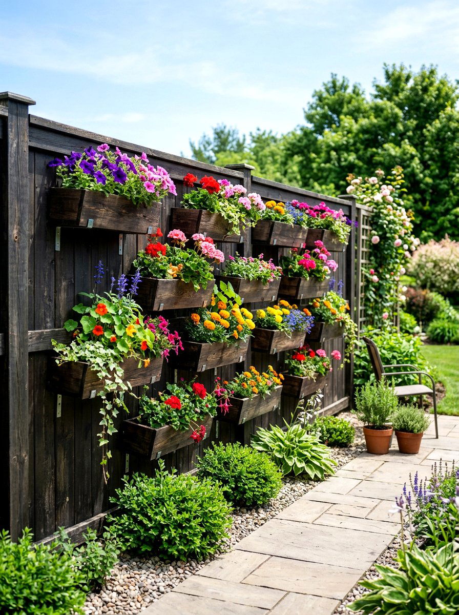 Vertical Garden Fence - 25 Spring Outdoor Entertaining Ideas