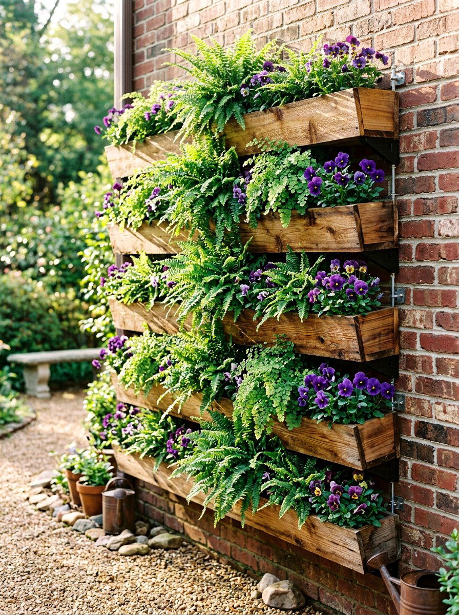 Vertical Garden Wall - 25 Spring Wooden Planter Ideas