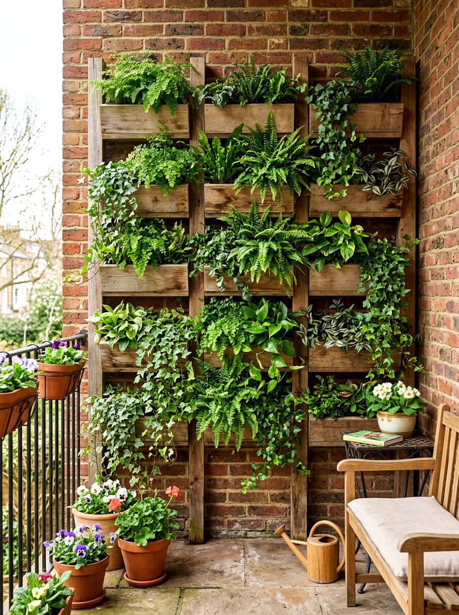Vertical Garden Wall - 25 Balcony Spring Decor Ideas